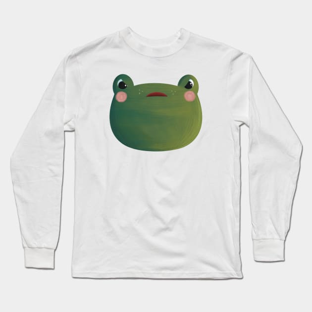 Angry Frog Long Sleeve T-Shirt by Emma Wiklund Art